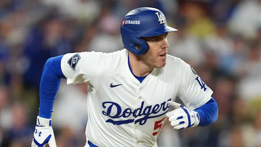 Los Angeles Dodgers first baseman Freddie Freeman (5) runs as we look at the World Series home run leader odds