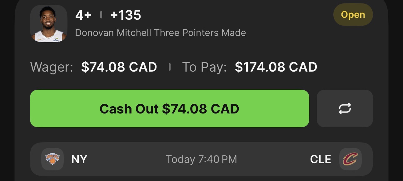Donovan Mitchell 4+ three-pointers made is placed at DraftKings, and that bet is featured in our Knicks vs. Cavaliers player props.