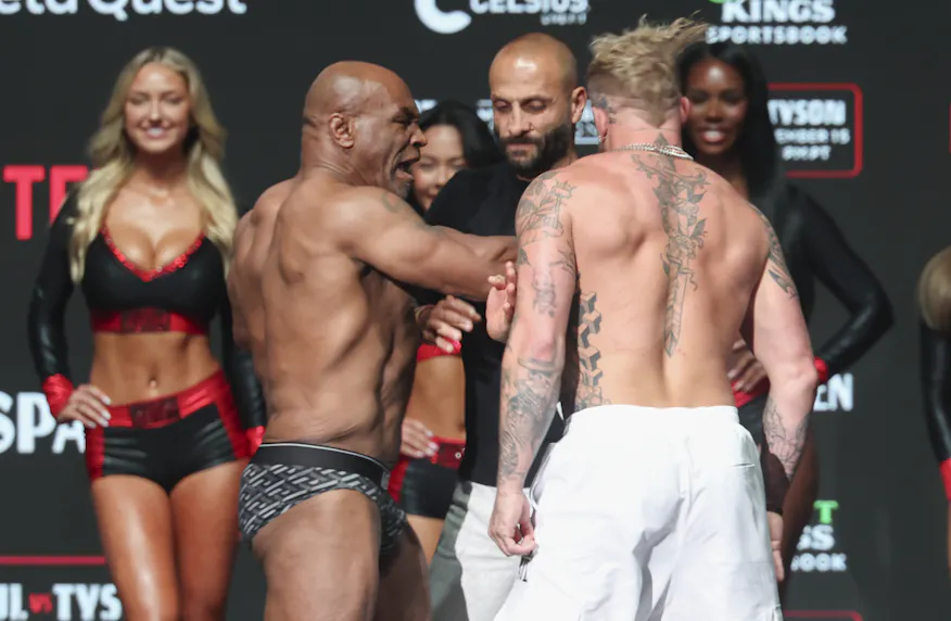 Mike Tyson slaps Jake Paul after weighing in at the Toyota Music Factory as we look at the details of the event.