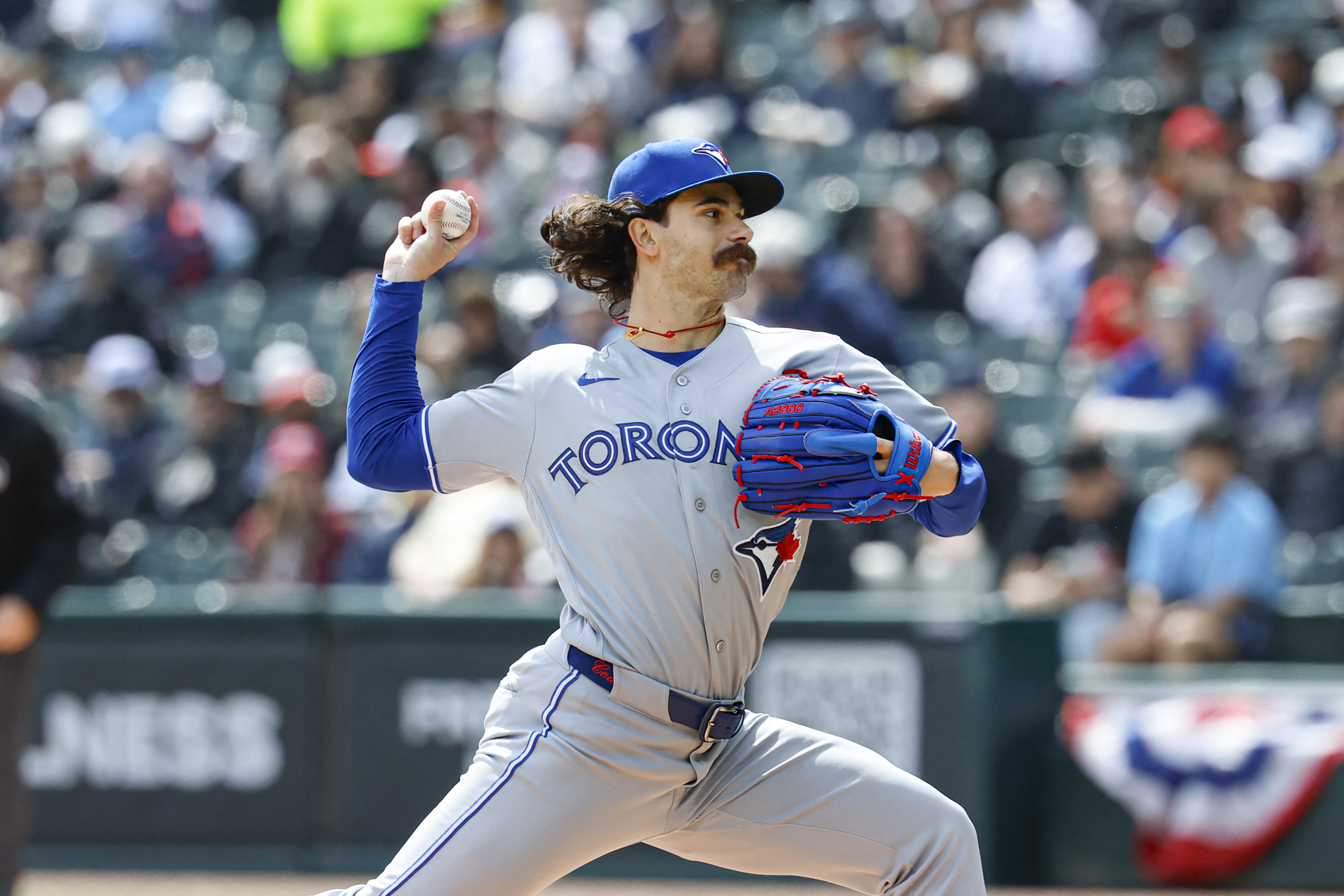 Toronto Blue Jays starting pitcher Dylan Cease - who's featured in my best NRFI bets today - delivers a pitch.