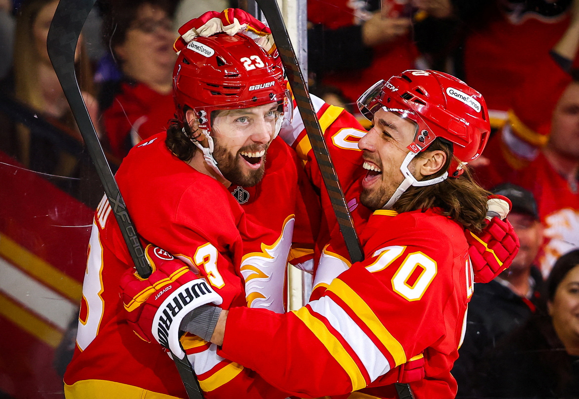 Calgary Flames center Justin Kirkland celebrates as we look at St8 gaining Alberta registration.