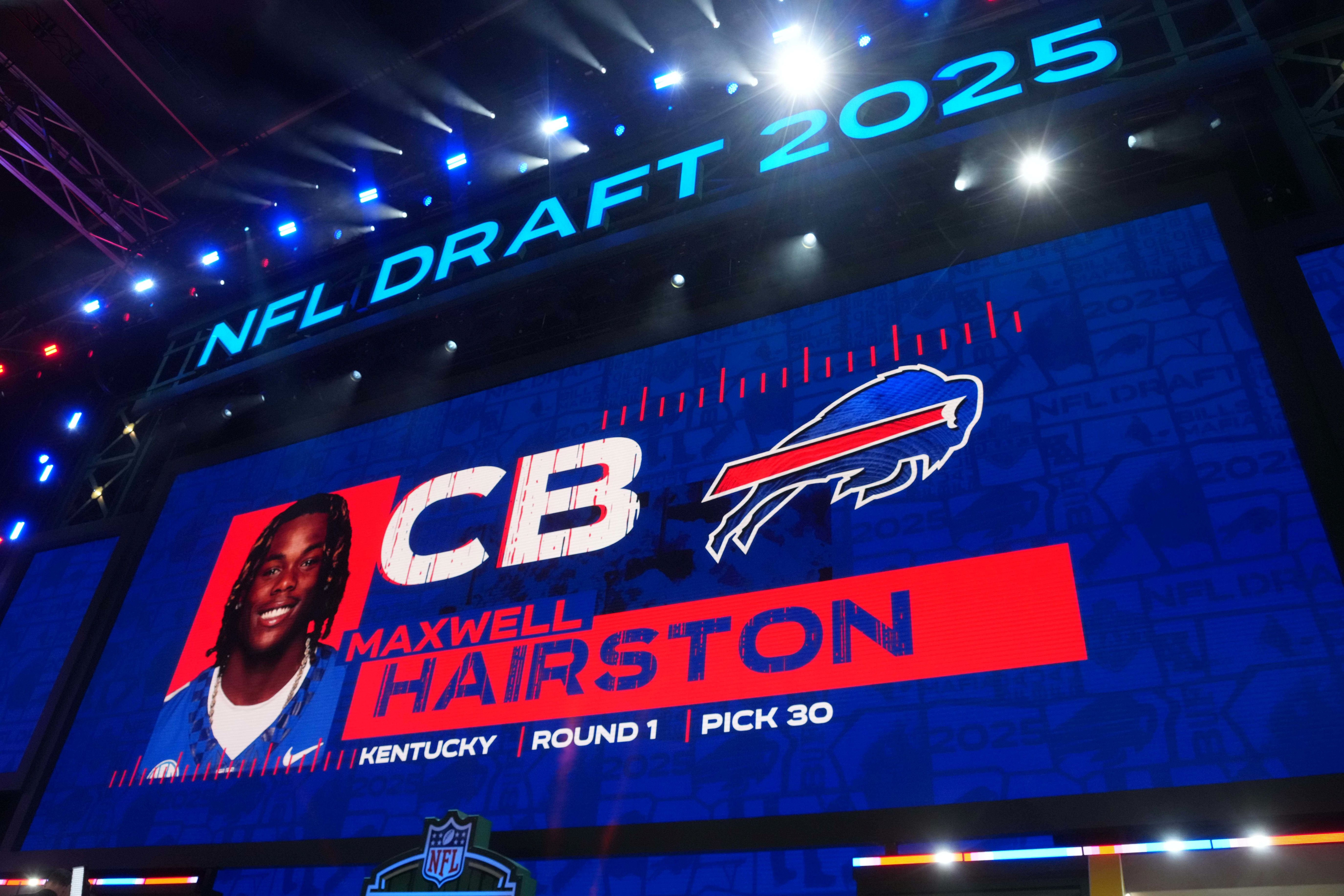 Kentucky Wildcats cornerback Maxwell Hairston is selected as the No. 30 pick by the Buffalo Bills during the NFL Draft at Lambeau Field.