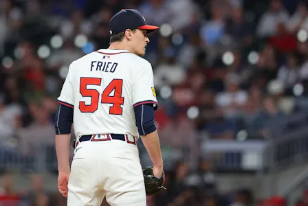 Max Fried of the Atlanta Braves pitches in the eighth inning against the Miami Marlins, and we offer our top MLB player props and expert picks based on the best MLB odds.