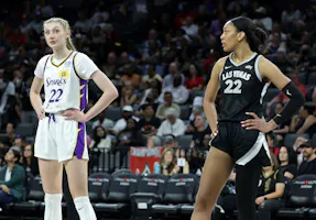 Cameron Brink (22) of the Los Angeles Sparks and A'ja Wilson (22) of the Las Vegas Aces stand as we offer our 2024 WNBA power rankings after the first week of the season.
