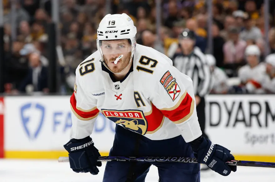 Matthew Tkachuk of the Florida Panthers skates against the Boston Bruins as we look at the best 2024 Stanley Cup odds.