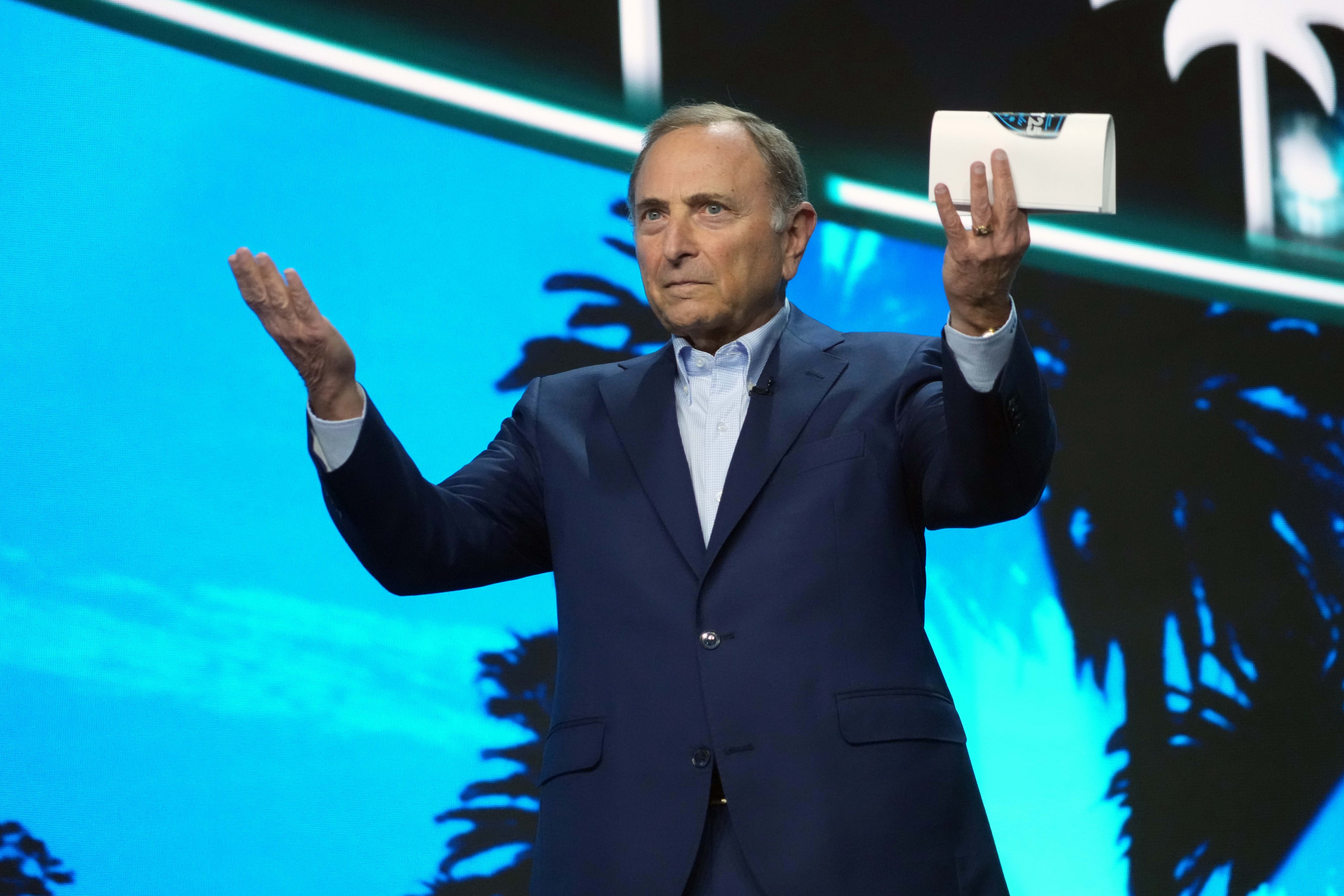 NHL commissioner Gary Bettman speaks as we look at details of the NHL partnership with Kalshi and Polymarket.