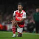 Arsenal's Brazilian striker Gabriel Jesus reacts during the UEFA Europa League Group A football match between Arsenal and Bodoe/Glimt at The Arsenal Stadium in London, on October 6, 2022.