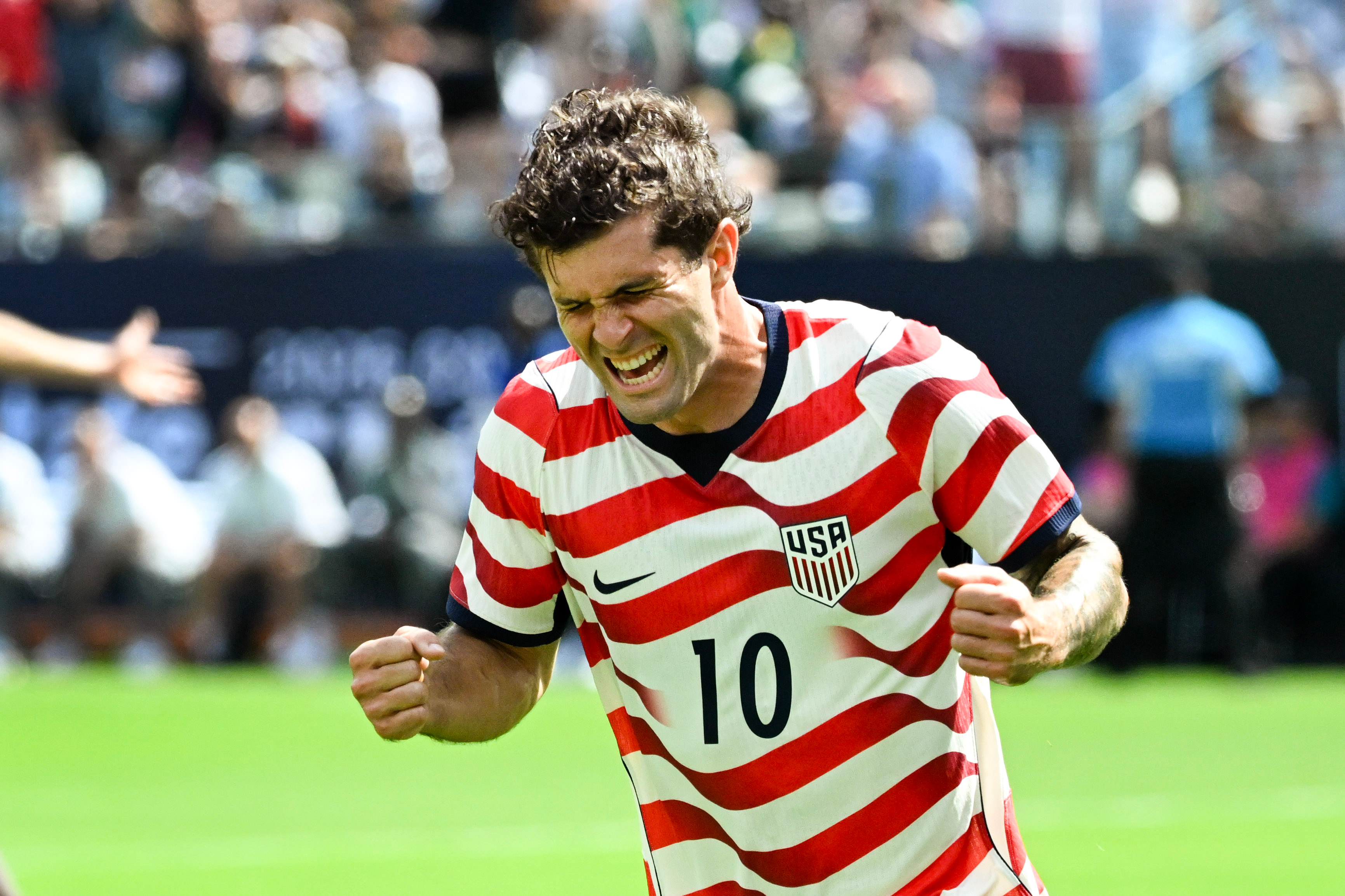 USA forward Christian Pulisic reacts after scoring as we make our Group D predictions and best bets. 