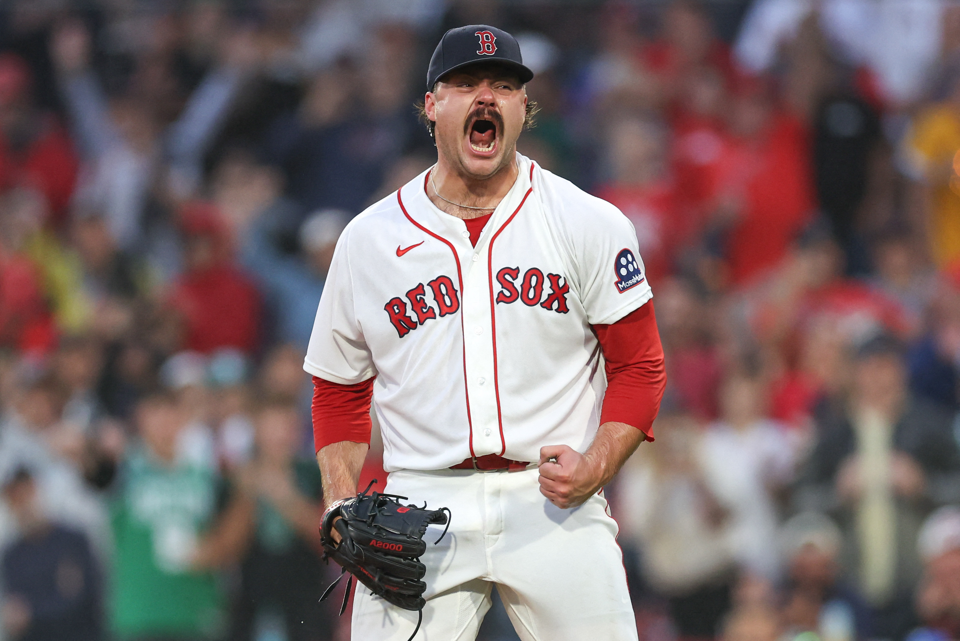 Red Sox starter Payton Tolle, who is featured in our Best NRFI Bets Today: MLB No Run First Inning Picks for Saturday, Sept. 19. Photo by Paul Rutherford-Imagn Images.
