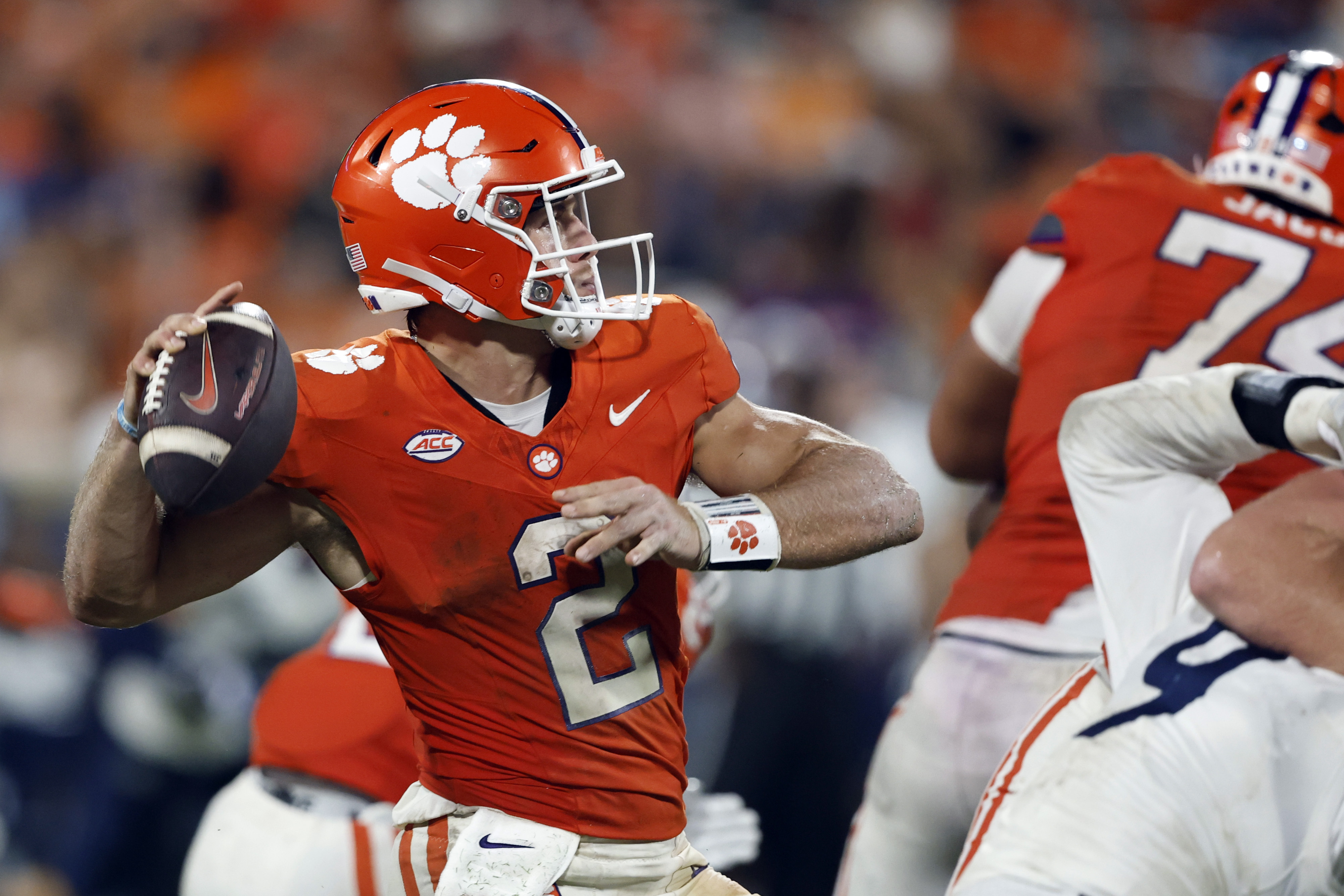 Clemson quarterback Tait Reynolds (2) throws a pass as we break down our North Carolina vs. Clemson prediction.