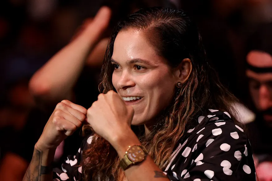 Amanda Nunes of Brazil attends UFC 287 as we look at our best Amanda Nunes vs. Irene Aldana prediction