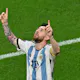 Argentina's forward #10 Lionel Messi reacts after scoring his team's first goal during the Qatar 2022 World Cup round of 16 football match between Argentina and Australia at the Ahmad Bin Ali Stadium in Al-Rayyan, west of Doha on December 3, 2022.