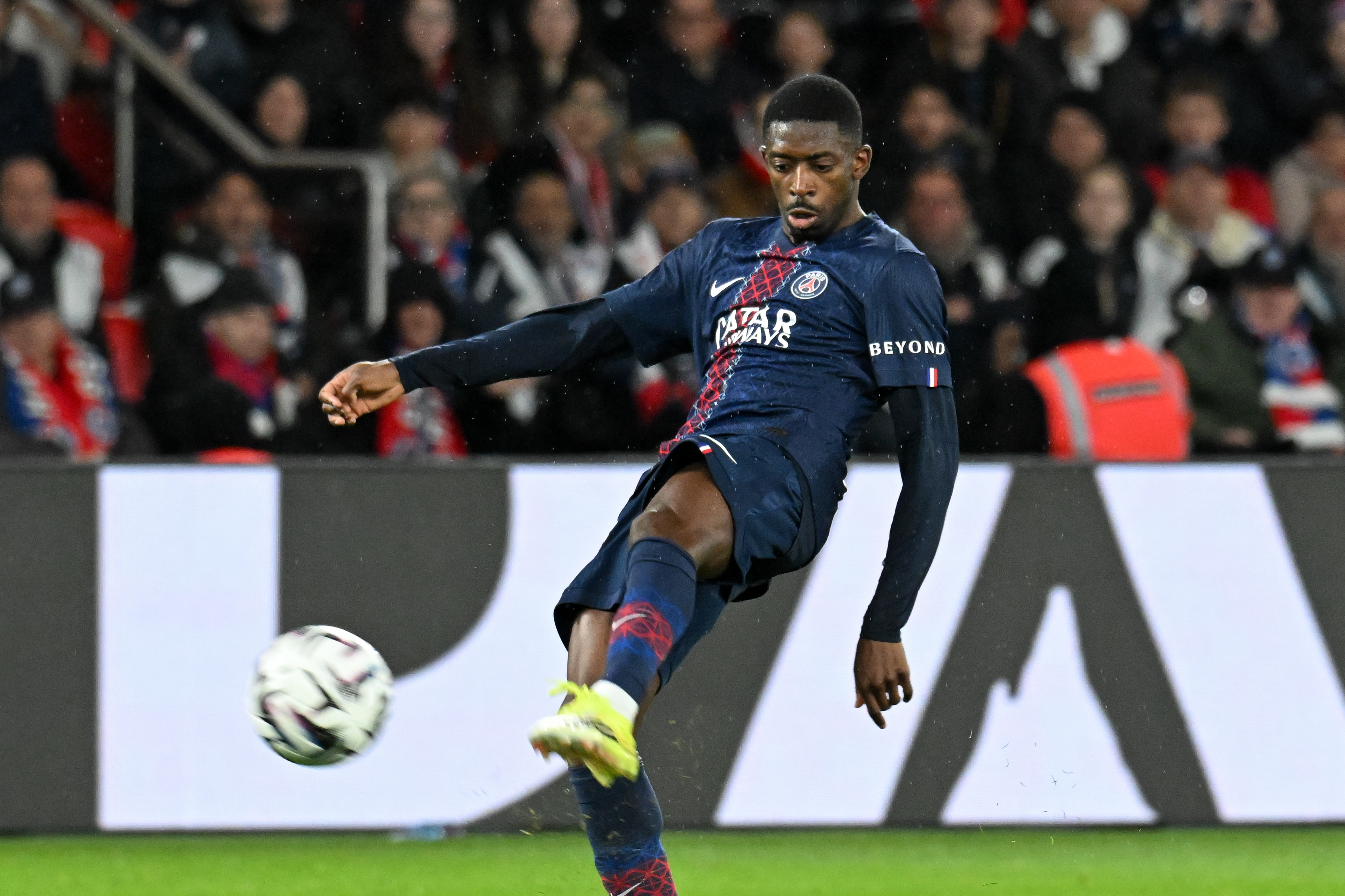 Ousmane Dembele follows through as we make our best PSG vs. Liverpool prediction.