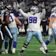 Quinton Bohanna #98 of the Dallas Cowboys celebrates a field goal as we look at our NFC East betting preview