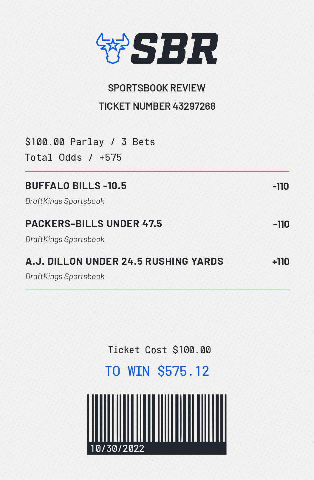 Sbr Betting TicketParlay Three Picks