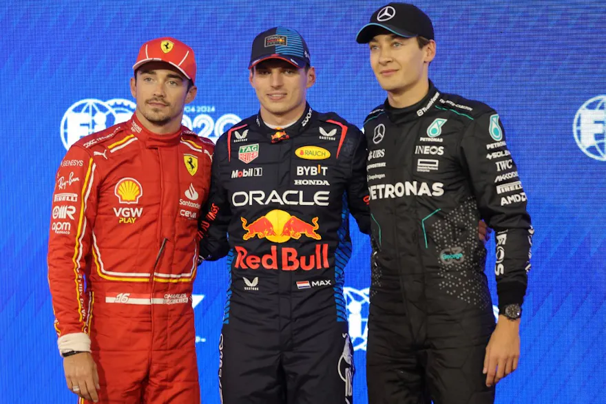 Red Bull Racing's Dutch driver Max Verstappen poses after claiming pole position in the Bahrain Formula One Grand Prix at the Bahrain International Circuit as we look at our Bahrain Grand Prix predictions.