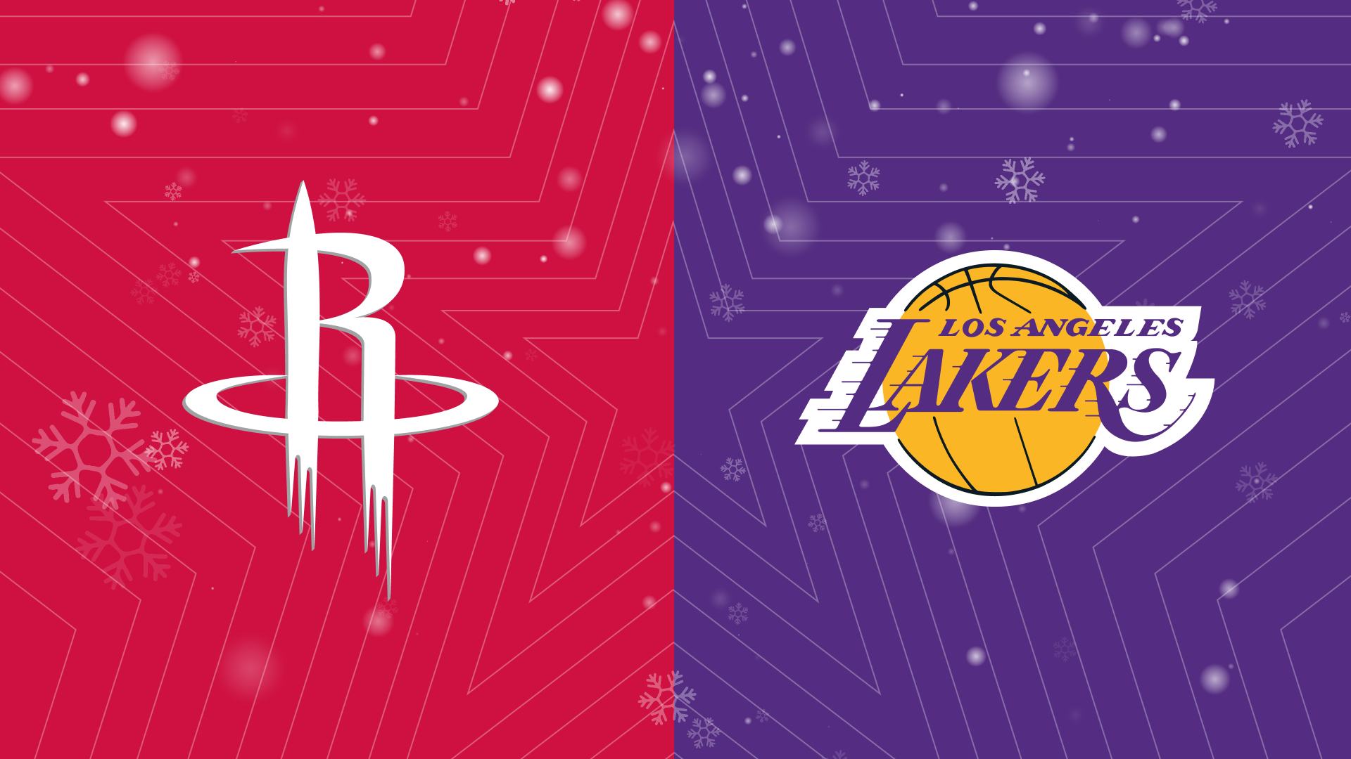 A custom image of the Christmas Day Houston Rockets vs. Los Angeles Lakers matchup, as we look at our Rockets vs. Lakers player props.