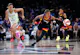 Mercury guard Natasha Cloud (0) recovers a loose ball as we offer our best Mercury vs. Wings prediction and expert picks for Wednesday's WNBA matchup at College Park Center in Arlington, Texas.