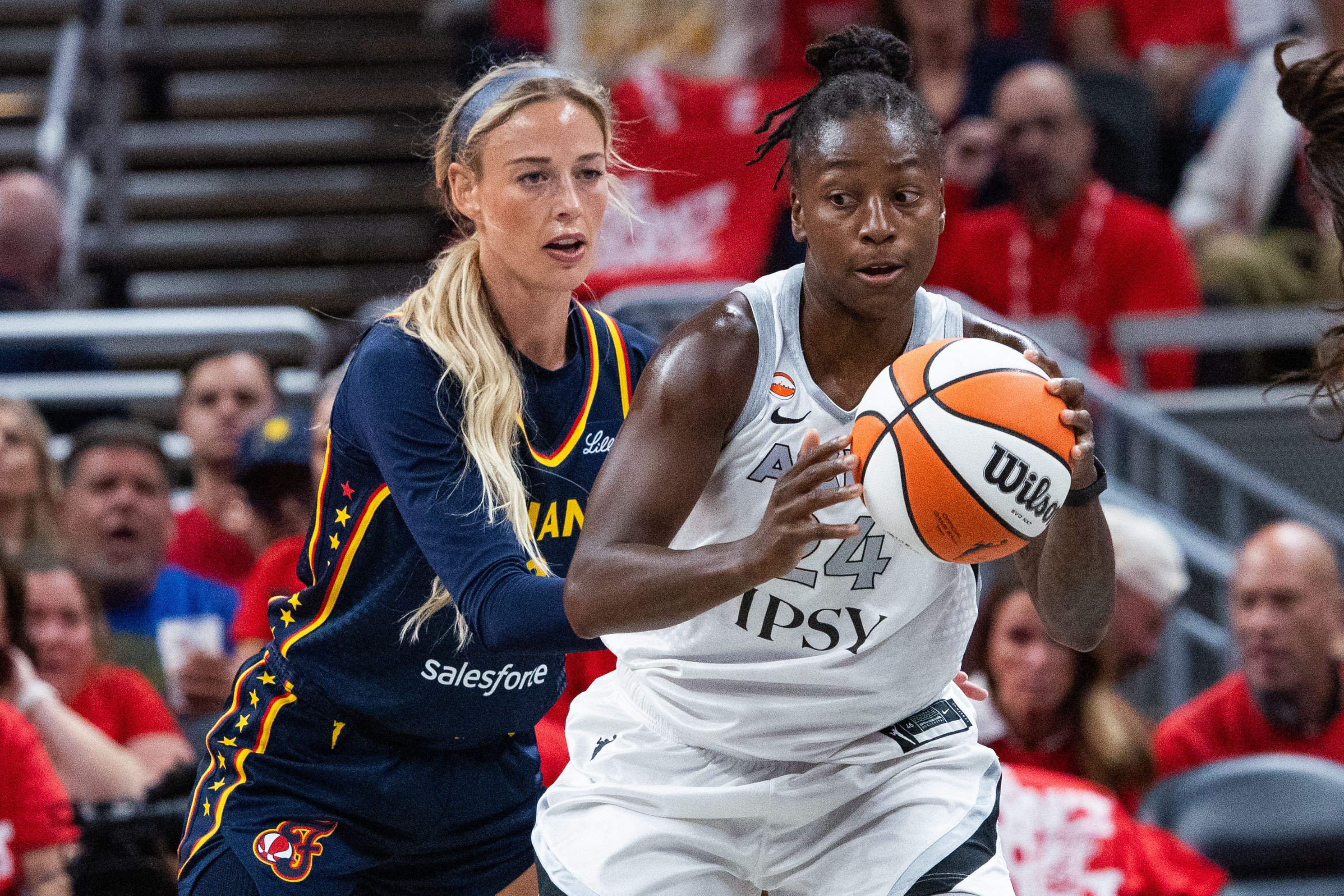 Pictured: Jewell Loyd in action as we break down our Fever vs. Aces Prediction. Photo by Trevor Ruszkowski-Imagn Images.