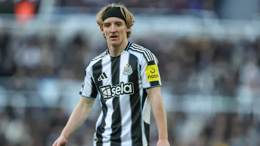 Anthony Gordon - who's featured in our West Ham United vs. Newcastle prediction - of Newcastle United during the Premier League match.