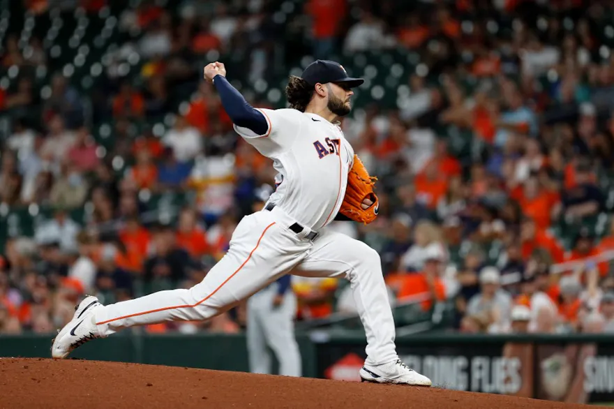Lance McCullers Jr. of the Houston Astros pitches in the first inning against the Tampa Bay Rays. 