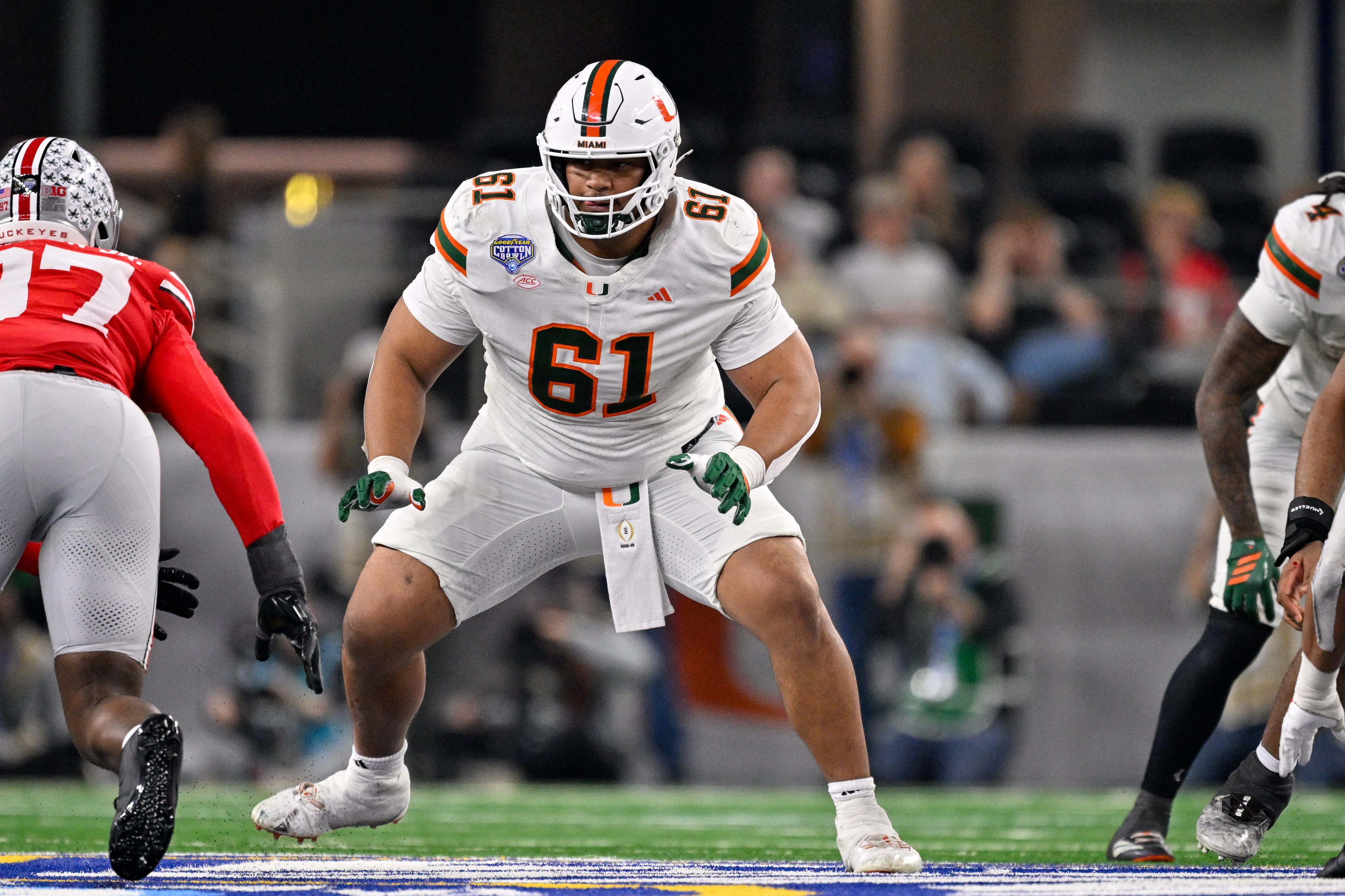 Miami's Francis Mauigoa is among the top NFL draft prospects to watch in the CFP National Championship.