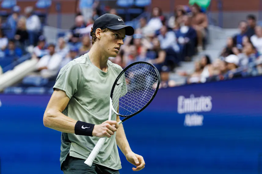 Jannik Sinner of Italy in action as we look at our Sinner vs. Fritz prediction
