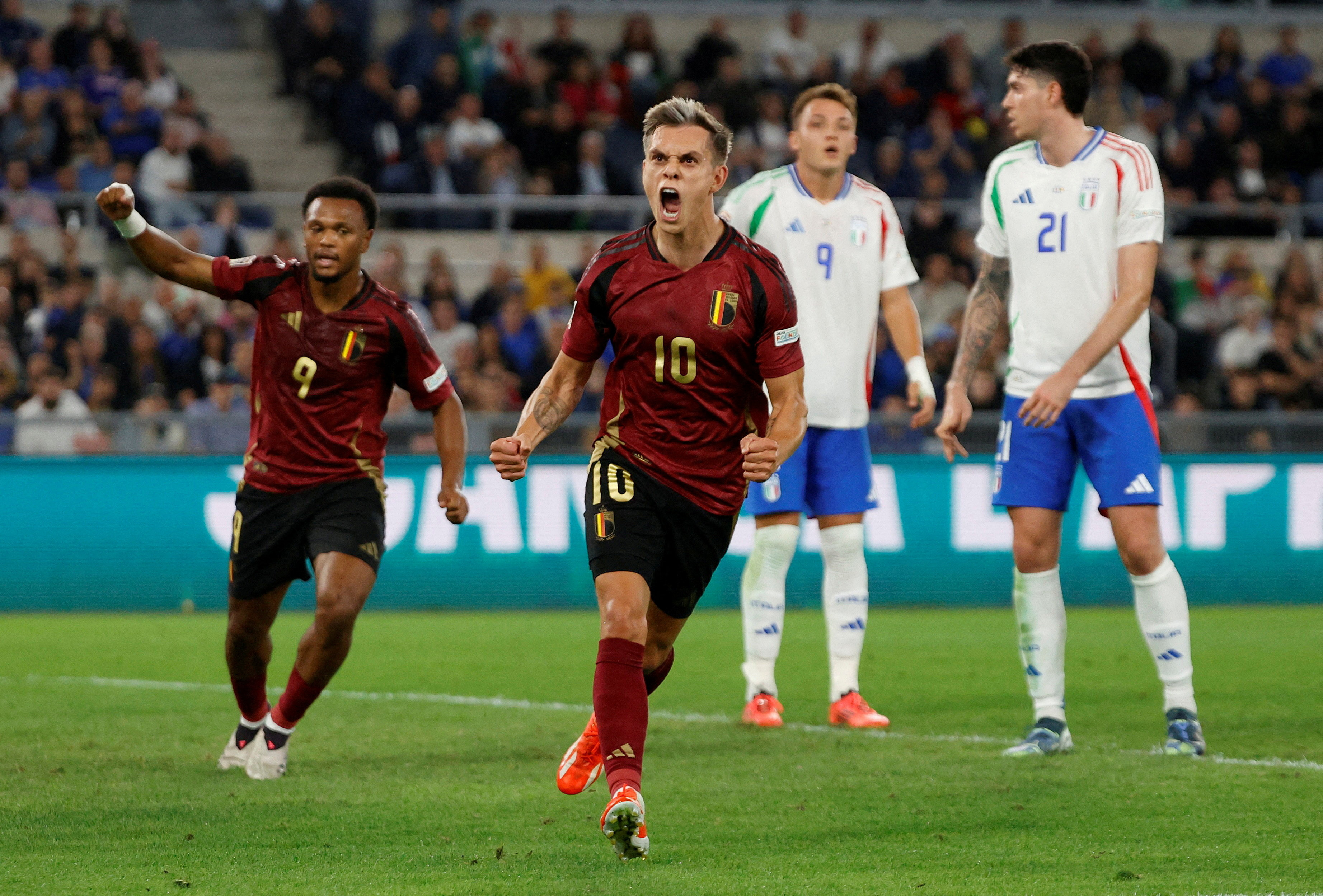 Belgium's Leandro Trossard celebrates scoring as we look at our Group G best bets and predictions