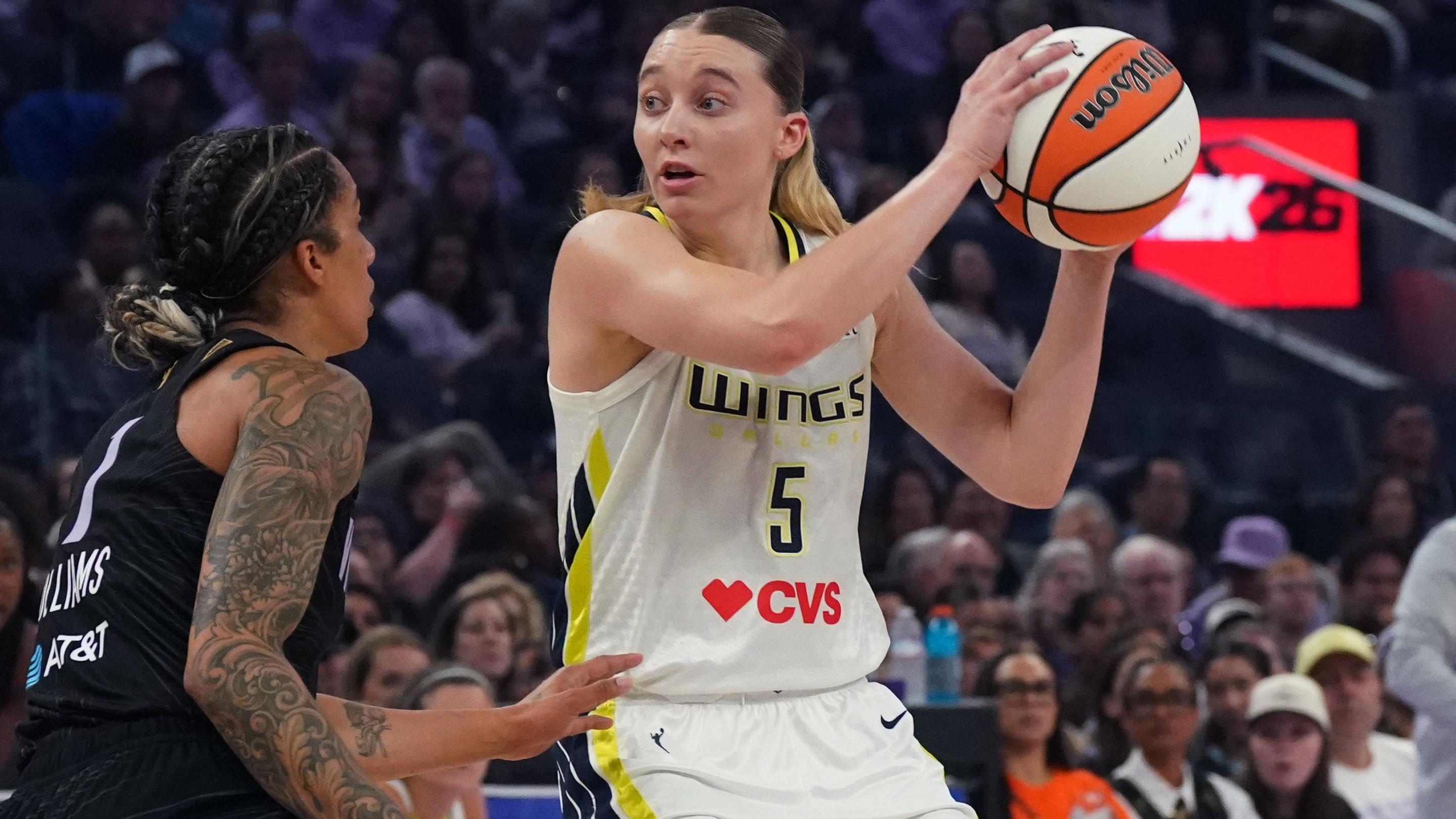 Dallas Wings guard Paige Bueckers in action as we make our best Fire vs. Wings prediction. 