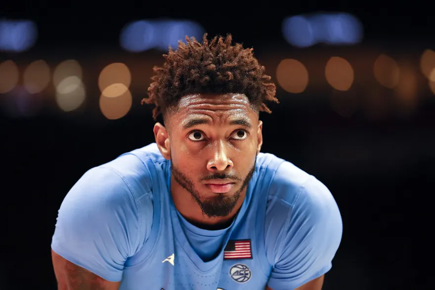 Leaky Black of the North Carolina Tar Heels looks on during the second half against the Portland Pilots.