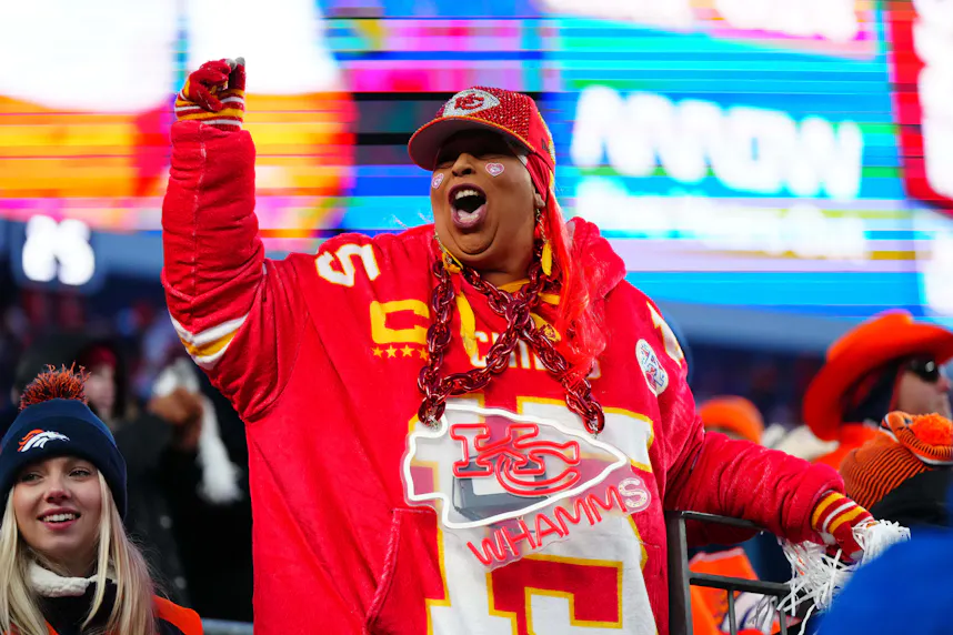 Kansas City Chiefs fan cheers as we look at Missouri sports betting potentially launching earlier than anticipated.