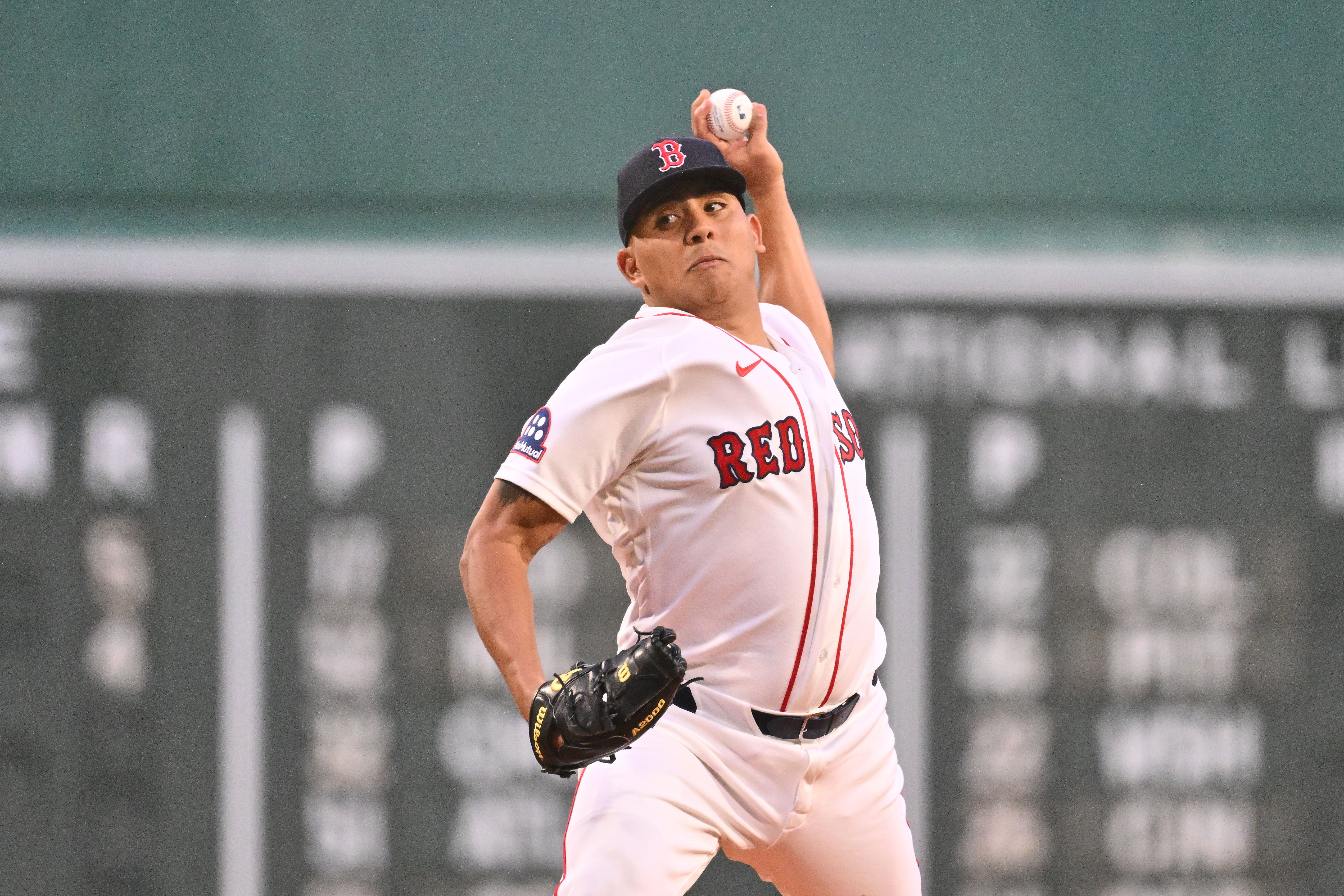  Boston Red Sox starting pitcher Ranger Suarez - who's featured in our best NRFI bets today - pitches. 