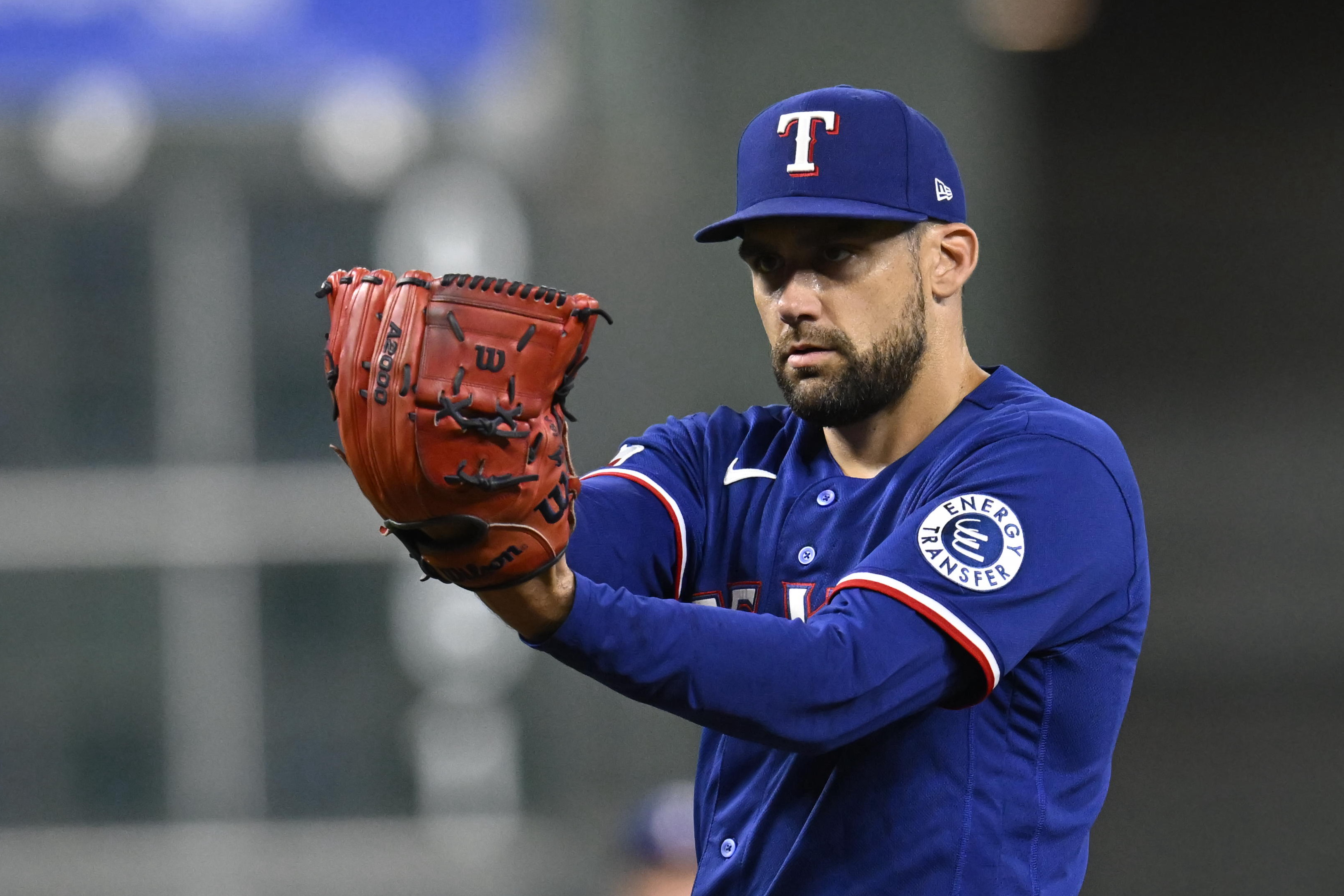 Texas Rangers pitcher Nathan Eovaldi (17) sets to pitch as we break down our Orioles vs. Rangers prediction.
