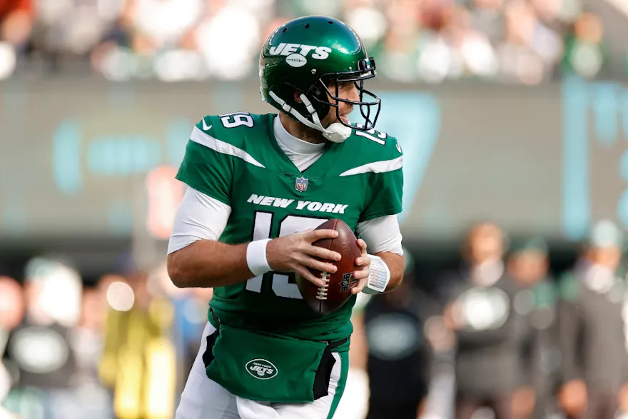Joe Flacco #19 of the New York Jets looks to pass as we look at the New York Jets next quarterback odds