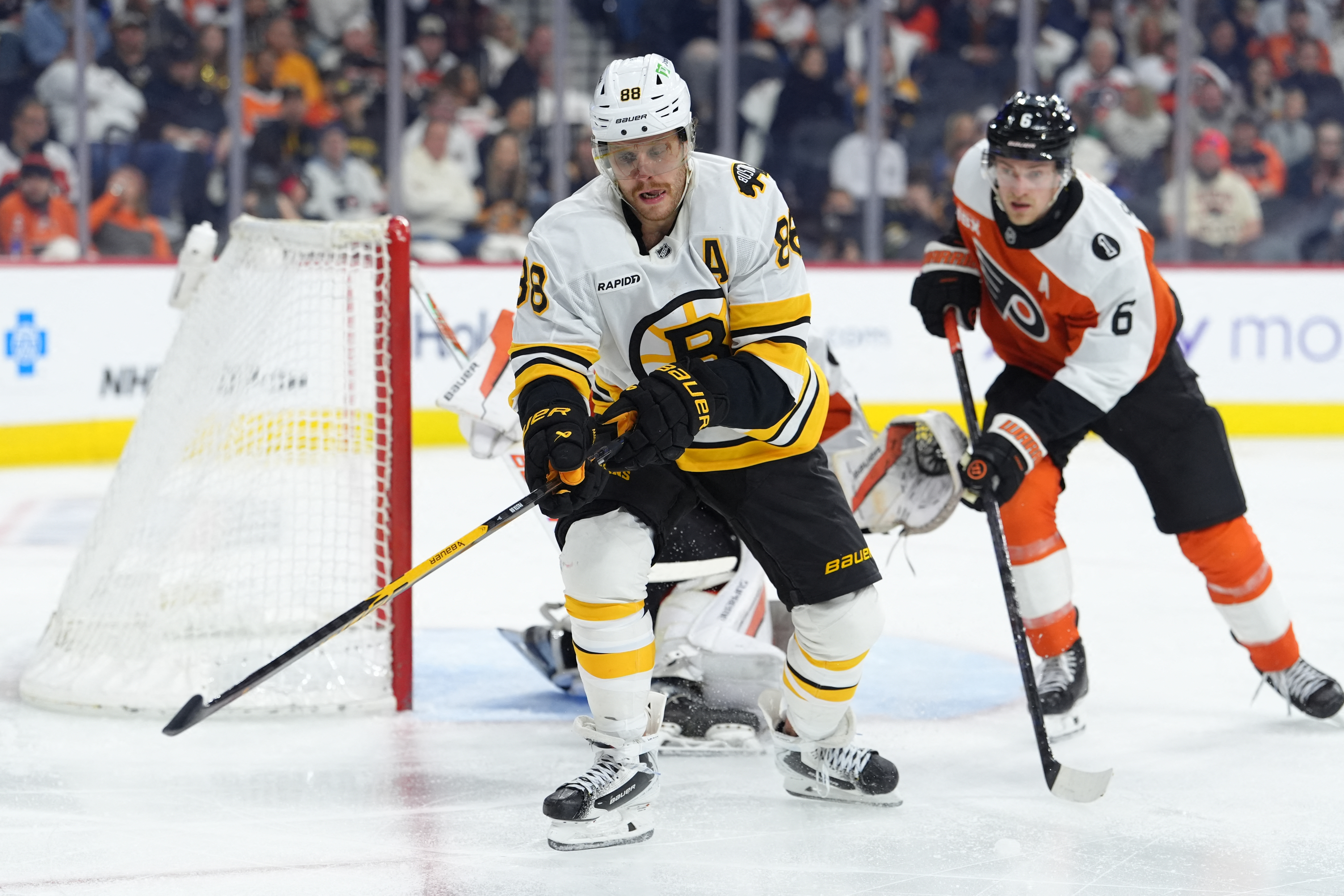 David Pastrnak in action as we provide our Capitals vs. Bruins prediction and odds. 