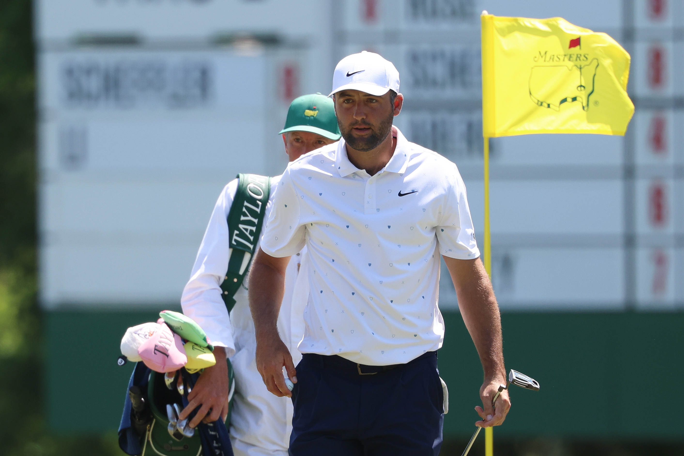 Scottie Scheffler walks off the third green as we break down our RBC Heritage First-Round Leader prediction & odds.