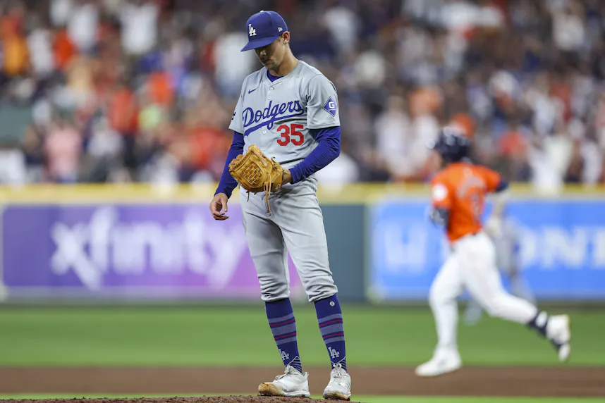 Los Angeles Dodgers starting pitcher Gavin Stone reacts as we look at our best Phillies vs. Dodgers prediction & player props.