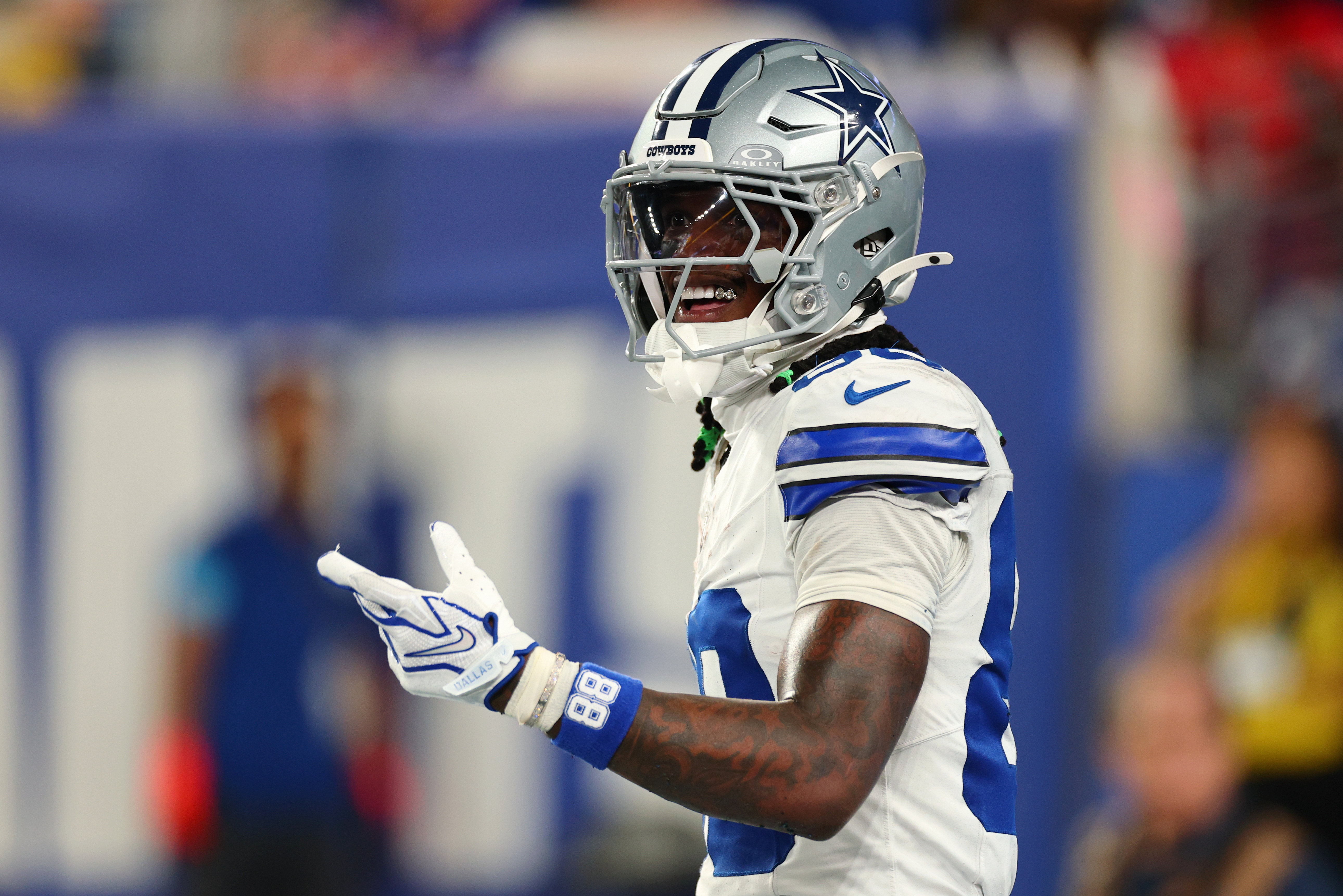Dallas Cowboys wide receiver CeeDee Lamb (88) reacts as we offer our Ravens vs. Cowboys prediction.