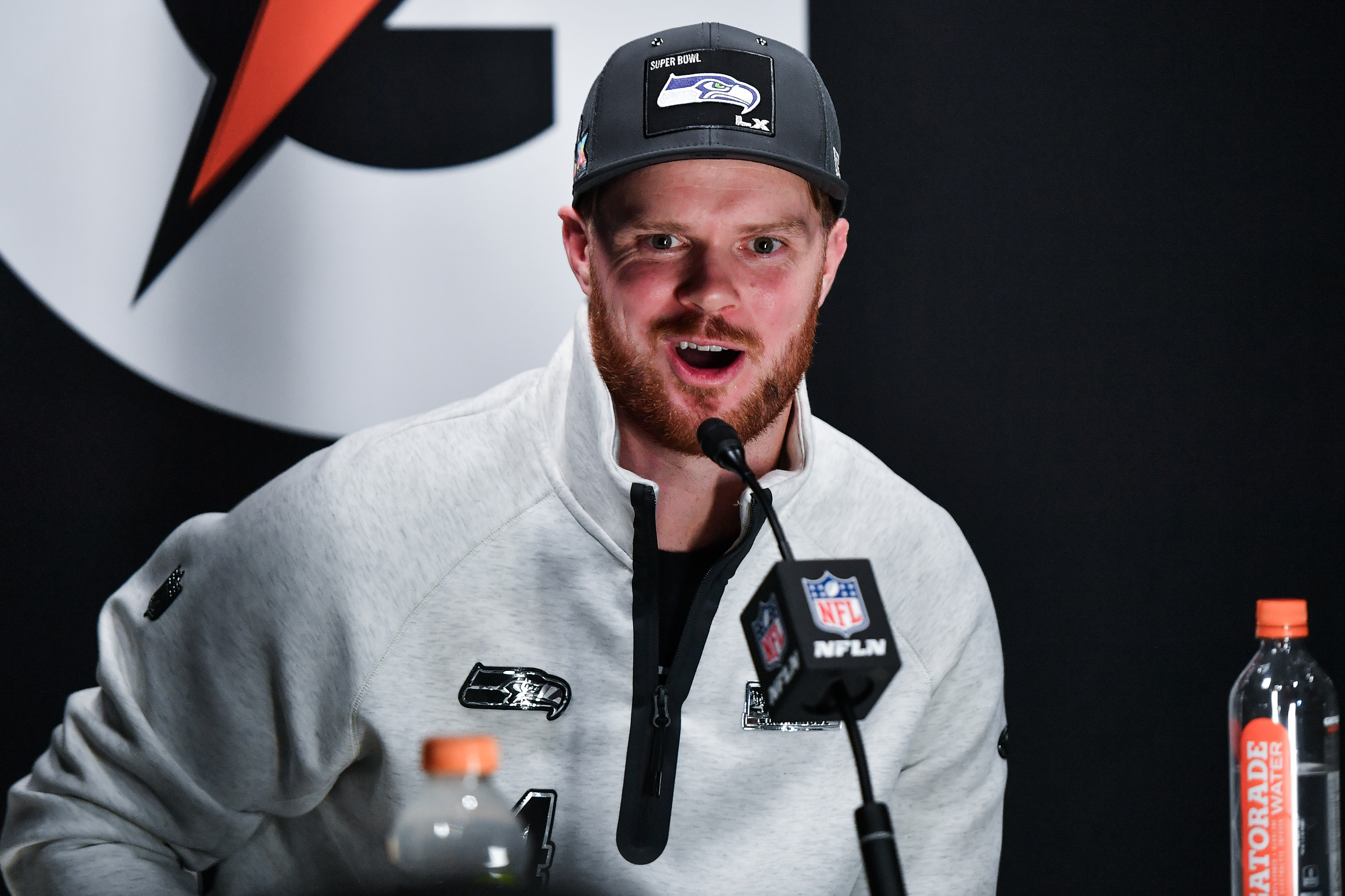 Seattle Seahawks Quarterback Sam Darnold speaks to the media as we offer a Sam Darnold injury update and betting impact