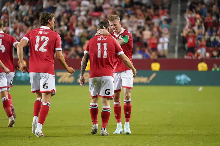 Wrexham forward Jack Marriott celebrates as we profile some appealing bets for the friendly between the Vancouver Whitecaps and Wrexham AFC.