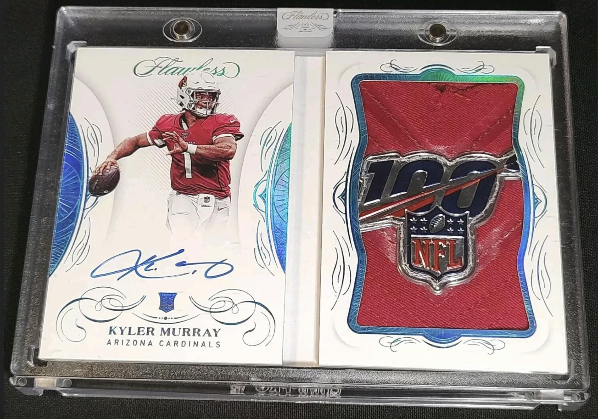 2019 Panini Flawless Kyler Murray "100 Years" Rookie Patch Auto 1/1.