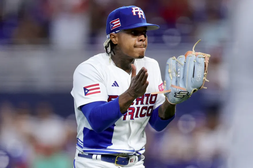 Marcus Stroman #0 of Team Puerto Rico reacts after the first inning as we look at our best Puerto Rico vs. Mexico picks.