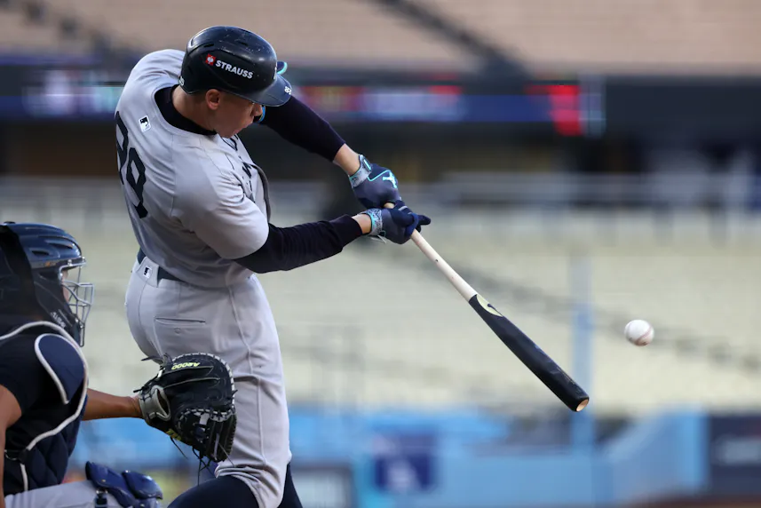 New York Yankees outfielder Aaron Judge takes live batting practice at Dodger Stadium ahead of Game 1 of the World Series, and we're looking at the top World Series expert picks.