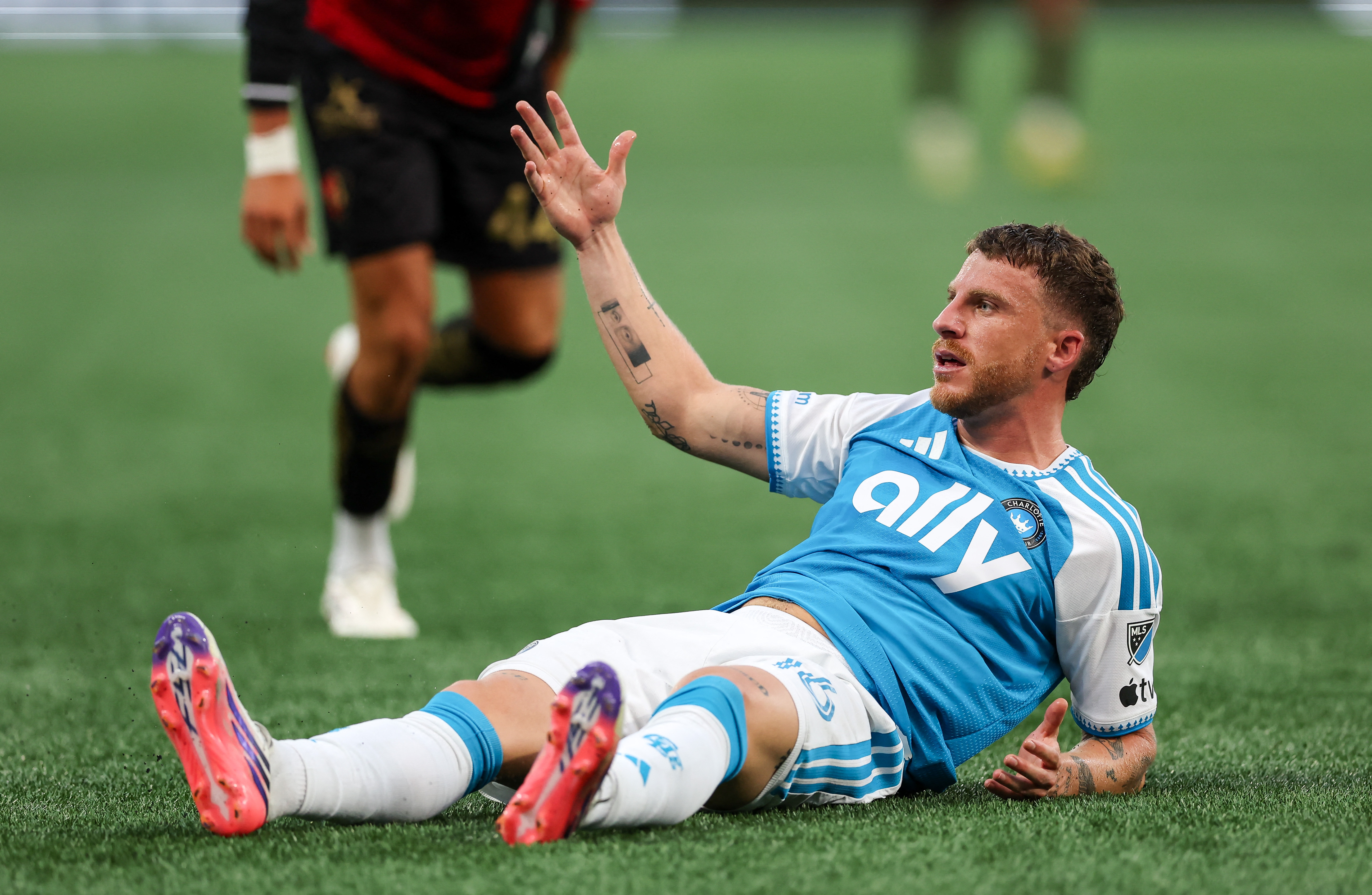 Charlotte FC midfielder Pep Biel reacts as we make our best Charlotte FC vs. Pachuca Leagues Cup prediction.