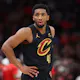 Donovan Mitchell of the Cleveland Cavaliers looks on against the Chicago Bulls during the second half at the United Center as we look at our Cavaliers-Magic player props.
