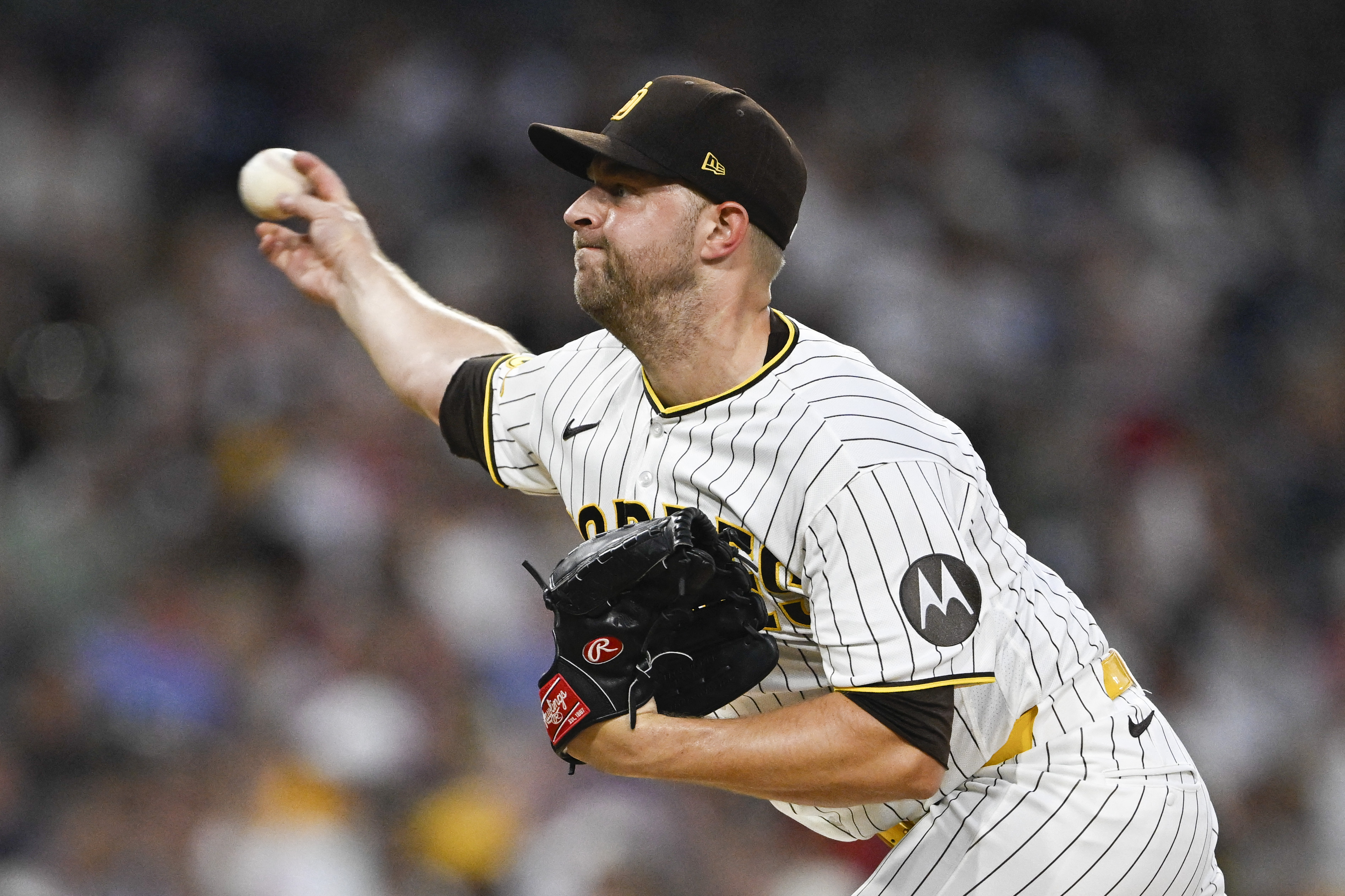 San Diego Padres pitcher Michael King (34) delivers during the second inning against the Pittsburgh Pirates at Petco Park.