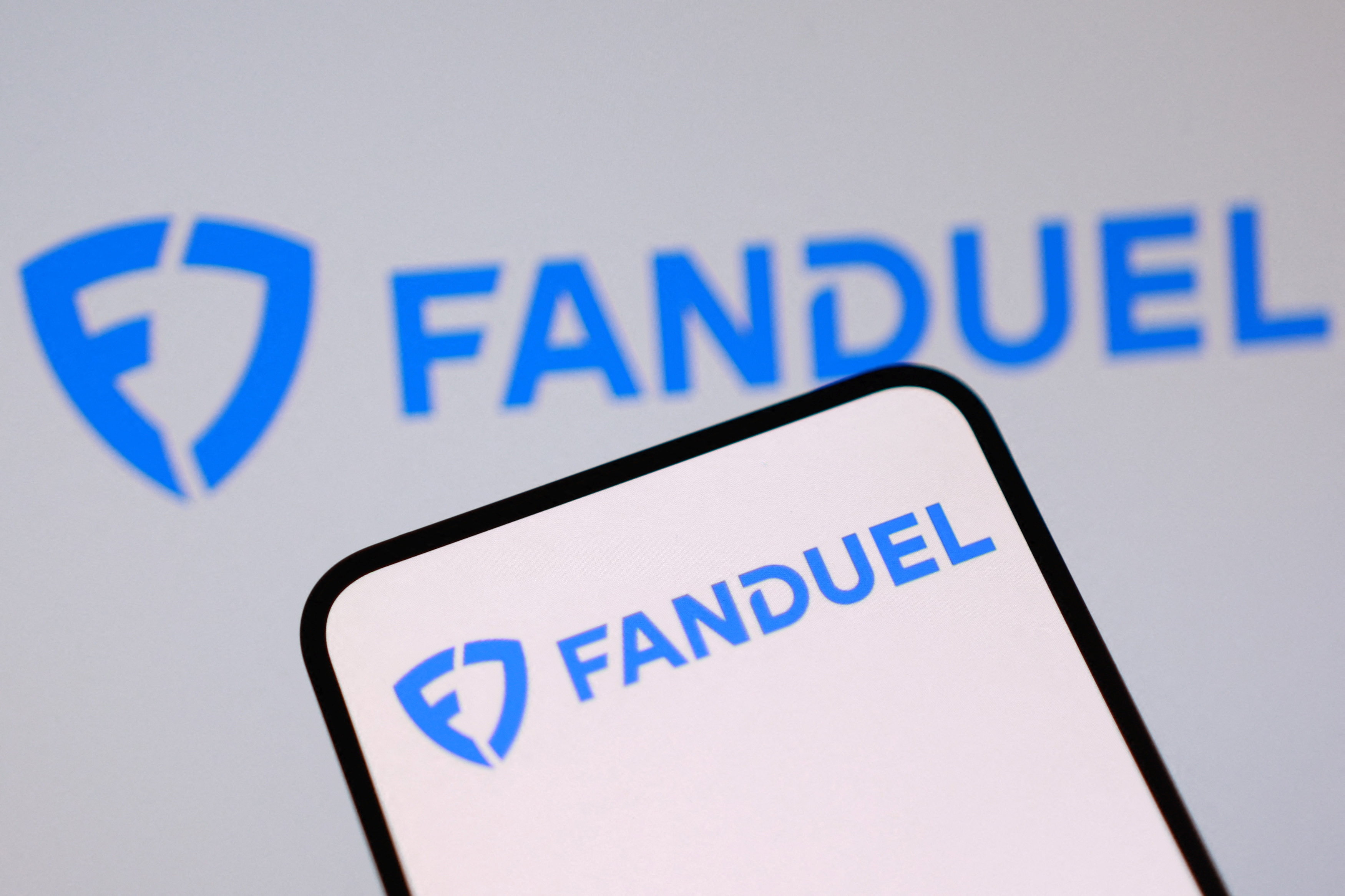 The FanDuel logo appears in an illustration as we look at its partnership with Crypto.com to expand FanDuel Predicts ahead of the World Cup