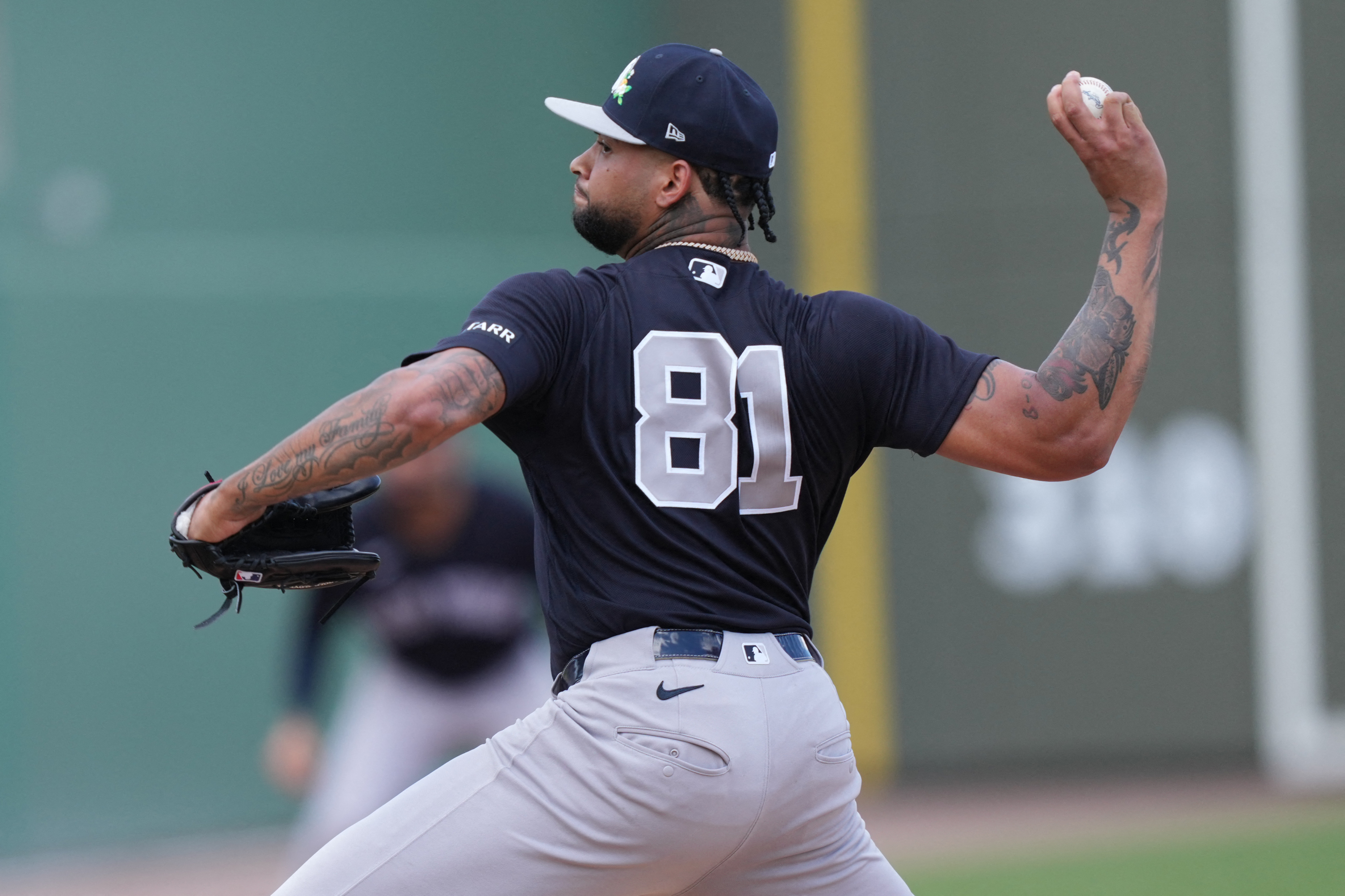 New York Yankees pitcher Luis Gil - who's featured in my best NRFI bets today - pitches. 