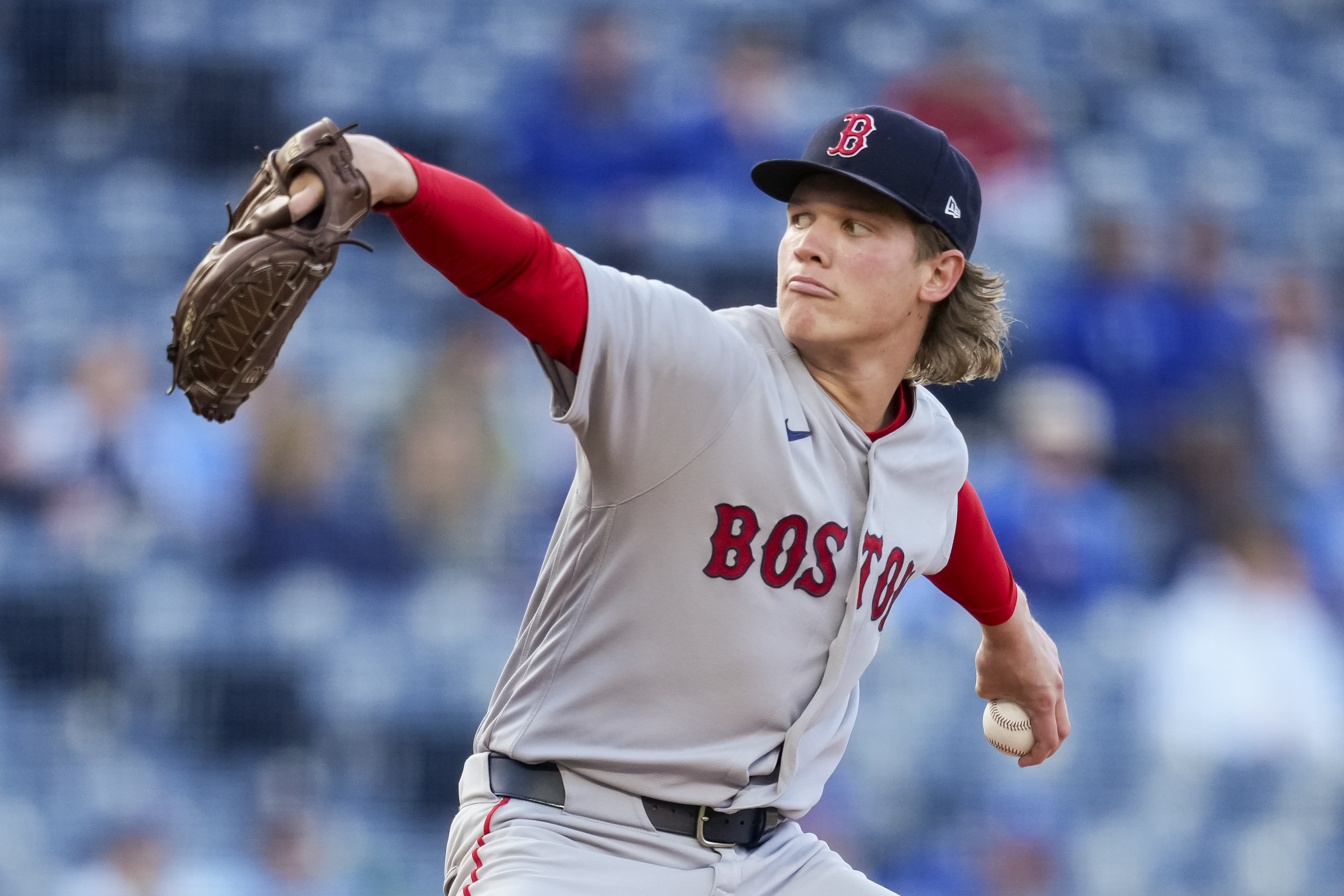 Boston Red Sox starting pitcher Connelly Early (71) pitches as we break down the Rangers vs. Red Sox win probability.