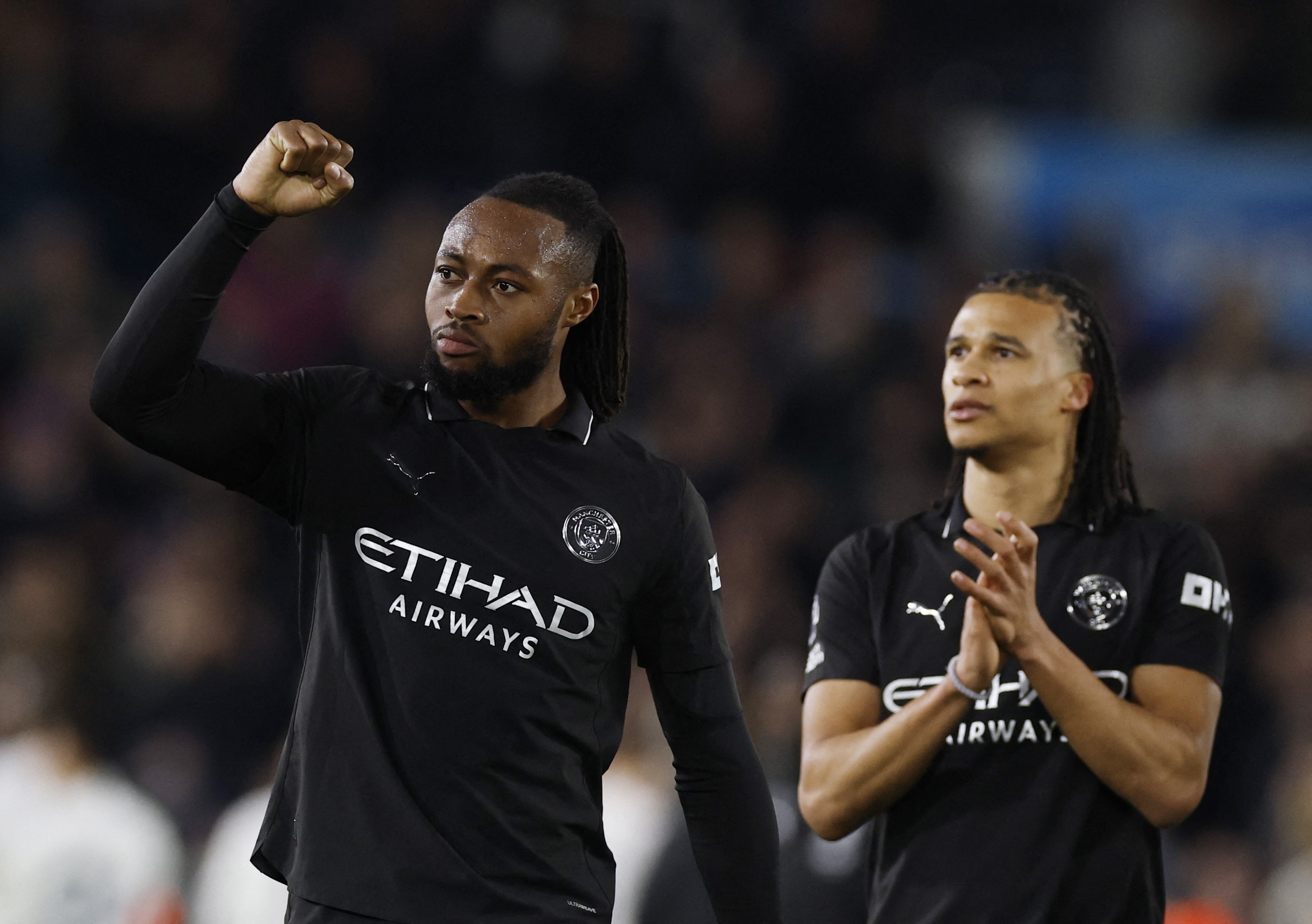 Antoine Semenyo celebrating a goal as we provide our Man City vs. Nottingham Forest prediction and odds.